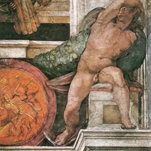 Detail of the Sistine Chapel ceiling in the Vatican, 1508-1512
