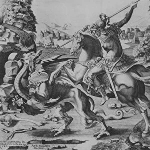 St George Killing the Dragon, 1542. Creator: Enea Vico