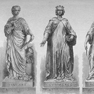 Statues on Holborn Viaduct, City of London, 1869