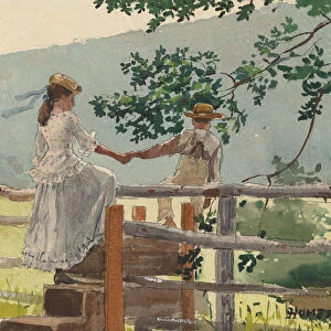 On the Stile, 1878. Creator: Winslow Homer