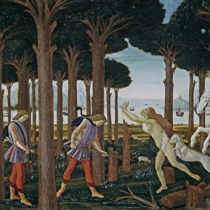 The Story of Nastagio degli Onesti (First episode), ca 1483. Artist: Botticelli, Sandro (1445-1510)