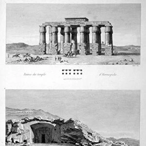 Temple of Hermopolis and Egyptian Tombs of Lycopolis, 1802. Artist: Vivant Denon
