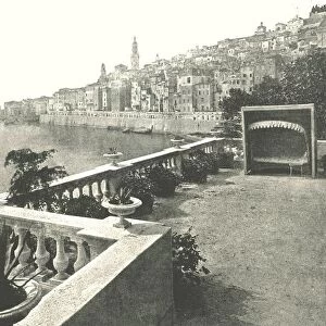 View of the town from the bay, Menton, France, 1895. Creator: Unknown