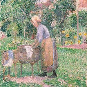 A Washerwoman at Eragny, 1893. Creator: Camille Pissarro