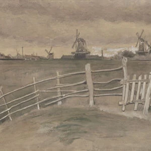 Windmills at Dordrecht (Weeskinderendijk), 1881