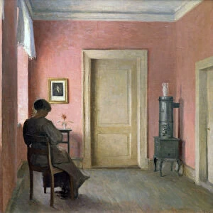 Woman sitting in an Interior, 1915. Artist: Peter Vilhelm Ilsted