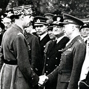 World War 2: De Gaulle greets Eisnhower, 1944