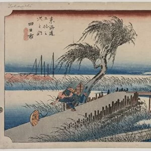 Yokkaichi: View of the Mie River, from the series The Fifty-Three Stations of the Tokaido, c1833-34. Creator: Utagawa Hiroshige (Japanese, 1797-1858)