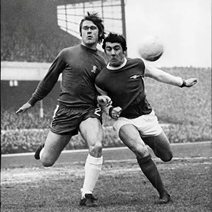 Ray Kennedy in action for Arsenal FC against David Webb of Chelsea 1970