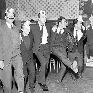 Tottenham Hotspur footballers throw their annual Christmas party at the canteen at White Hart Lane