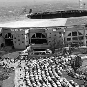 Wembley Stadium with full car parking, 1963