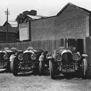 1929 Le Mans 24 hours: Old No 1 Speed Six and two 4. 5 litre cars - the one on the right was the first, effectively a 3 / 4. 5