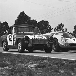 1968 Sebring 12 hours. Sebring, Florida, USA: Jo Bonnier / Sten Axelsson, retired, passes Jerry Truitt / Randy Canfield, 15th position, action