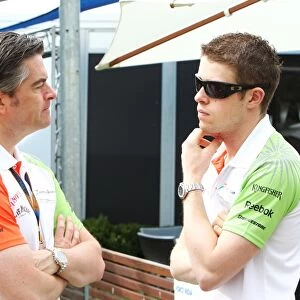 Formula One World Championship: Andy Stevenson Force India F1 Team Manager talks with Paul Di Resta Force India