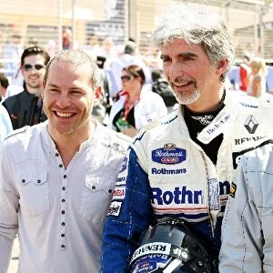 Formula One World Championship: Jacques Villeneuve with Damon Hill BRDC President and Nigel Mansell