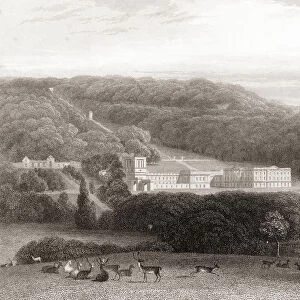 19th Century View Of Chatsworth House, Derbyshire, England. From Churtons Portrait And Lanscape Gallery, Published 1836