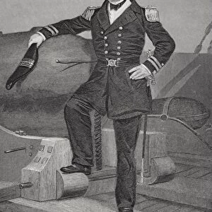 Andrew Hull Foote 1806 To 1863. Distinguished Union Naval Officer During American Civil War. From Painting By Alonzo Chappel