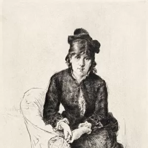 Berthe Morisot. Full name, Berthe Marie Pauline Morisot, 1841 - 1895. French Impressionist artist. After a print by French artist Marcellin Gilbert Desboutin