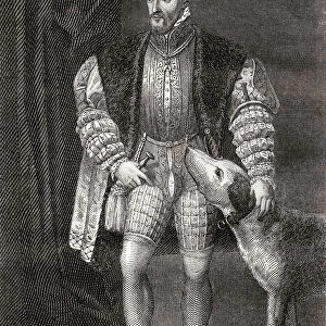 Charles V, 1500 - 1558. Ruler of both the Spanish Empire as Charles I from 1516 and the Holy Roman Empire from 1519. From Historia de los Crimenes del Despotismo, published 1870