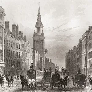 Cheapside, London, England, 19th century. From The History of London: Illustrated by Views in London and Westminster, published c. 1838