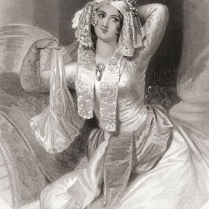 Cleopatra. Principal female character from Shakespeares play Antony and Cleopatra. From Shakespeare Gallery, published c. 1840