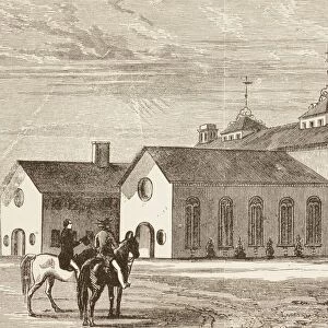 The College Of William & Mary, Williamsburg, Virginia, United States, In The Nineteenth Century. From A 19Th Century Illustration