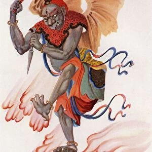 The God Of Thunder From The Book Myths Of China And Japan By Donald A Mackenzie Published C1915