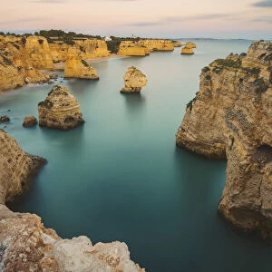 Iconic rock formations at Praia da Marinha, Algarve, Portugal
