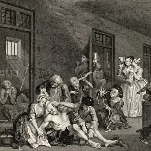 The Rakes Progress Scene In Bedlam From The Original Picture By Hogarth From The Works Of Hogarth Published London 1833