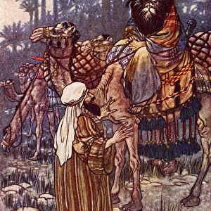 The Story Of Baba Abdallah. Frontispiece Illustration By Charles Folkard From The Book The Arabian Nights Published 1917