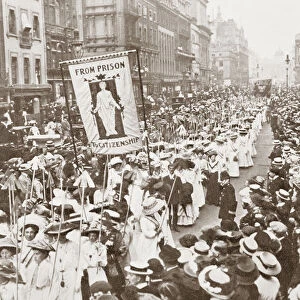 The Womens Franchise Demonstration, London, 1910. From The Year 1910 Illlustrated