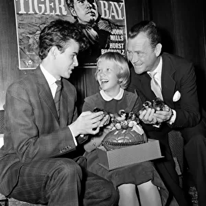 12-year-old actress Hayley Mills holds a press conference at the Leicester Square Theatre