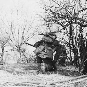 8th army men in action near Faenza, Italy. (Picture