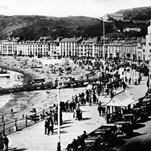 Aberystwyth beach and promenade. 1930s