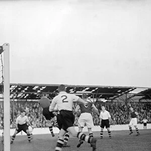 Action during the English league division one match between West Ham United and Arsenal at Upton Park August 1945