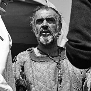 Actor Sean Connery on the set of "Robin and Marian"in Spain. 8th July 1975