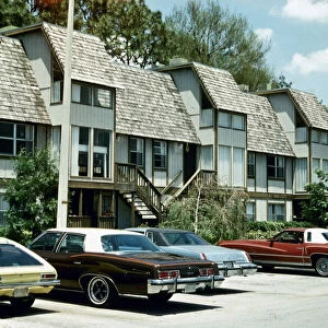 The apartment of footballer Rodney Marsh at Tampa Bay, Florida withg cars parked outside