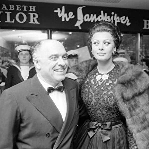 Carlo Ponti and Sophia Loren may 1965 Premiere of Operation Crossbow at Empire