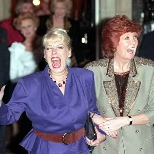 Cilla Black TV presenter March 1990 with actress Julie Goodyear outside 10 Downing