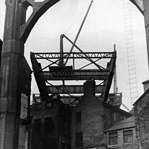 Construction of the new Tyne Bridge, Newcastle. The structure (or approach