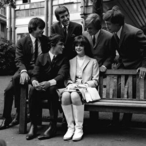 Dave Clark Five with winner of Revlon Competition Kathy Sheron from New York at the Savoy