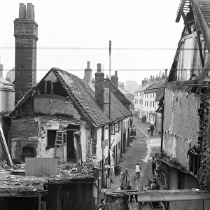 Demolition of Bell Yard to make way for new station, Uxbridge, London. 19th August 1932
