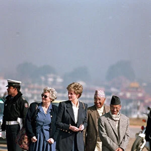 DIANA, PRINCESS OF WALES AND BARONESS LYNDA CHALKER DURING VISIT TO NEPAL - MARCH 1993