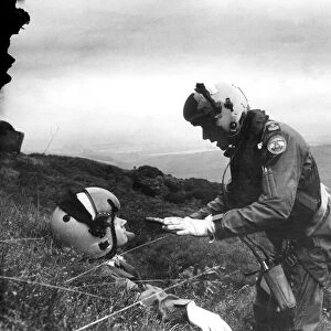 Evening Chronicle reporter Rex Garratt (being rescued) joined a RAF search