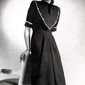 Fashion - Wool dress - 1947 Navy-lightweight wool dress by Greensmith Downes of