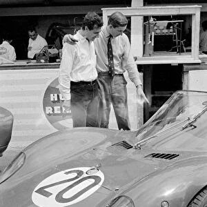 The Ferrari 330 P2 driven by Mike Parkes and Jean Guichet seen on the starting grid of