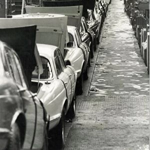 Jaguar Cars production Line of the XJ saloon track at Browns Lane factory, Coventry