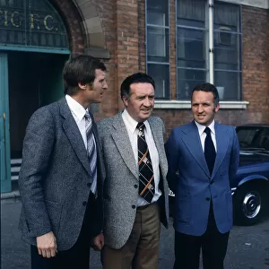 Jock Stein Celtic football club manager with Billy McNeill (L) and John Clark (R)