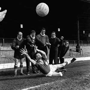 Ken Dodd comedian training with Liverpool football team 1964 for their cup game