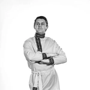 Male model David West wearing Cossack Shirt. Circa 1966